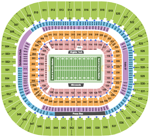 Bank Of America Stadium Mayo Bowl Seating Chart